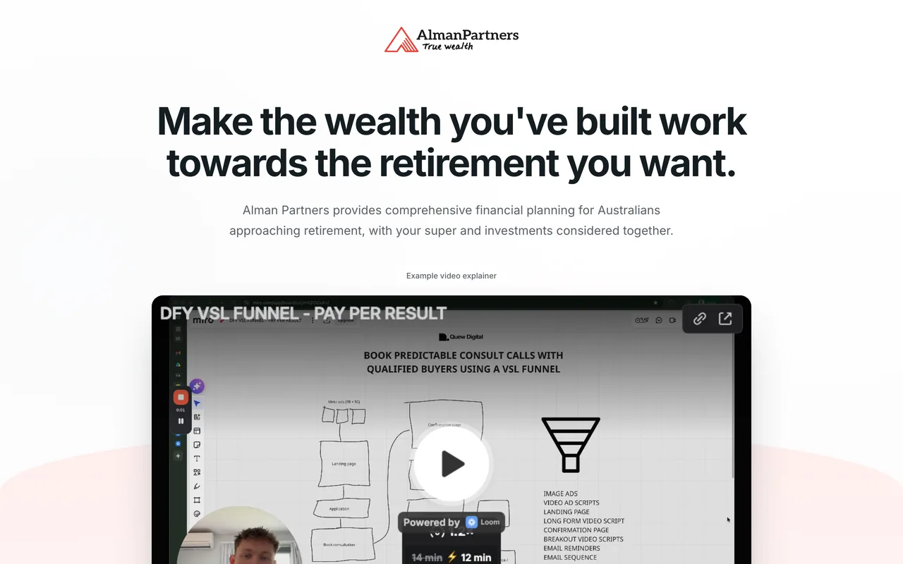 Landing page preview for Alman Partners